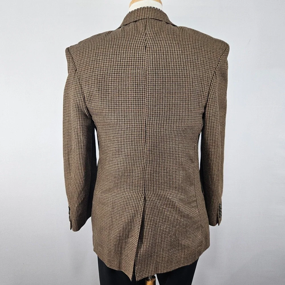 Club Room Men's Sport Coat Blazer Two‎ Button Brown Herringbone Silk Wool 40S